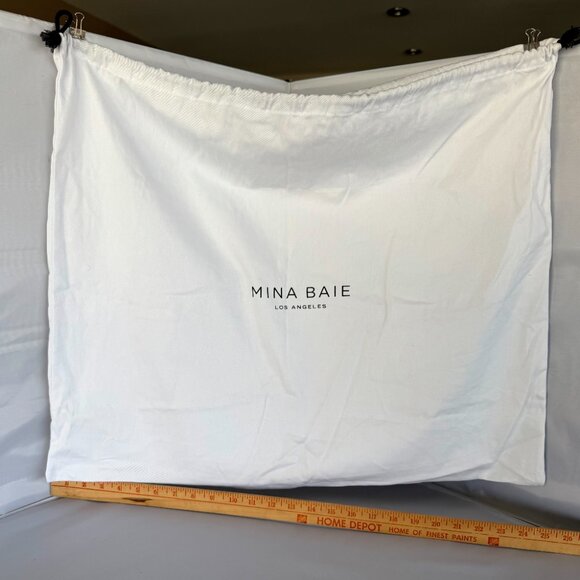 Mina Baie Los Angeles Large Dust Bag 26” x 22” | White Drawstring Storage - Picture 3 of 6